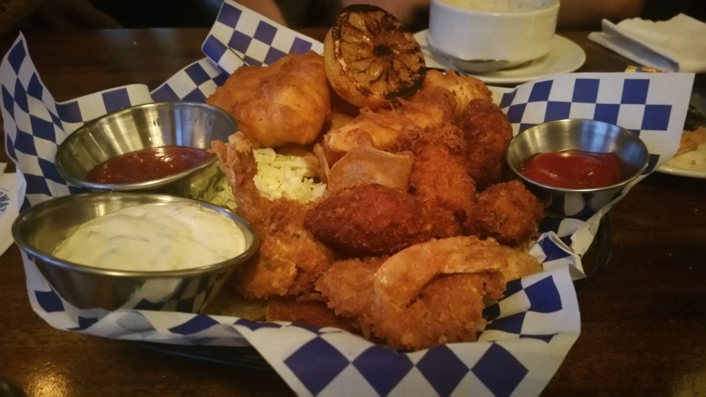 platter of fried seafood