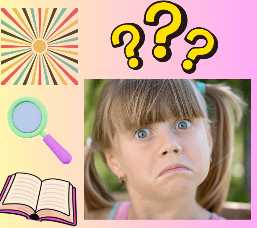 Retro kid book character with book and magnifying glass